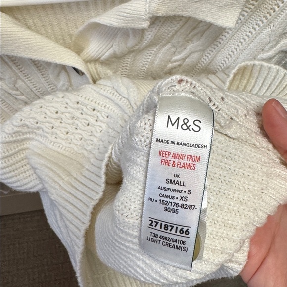 Marks & Spencer Off-White Cable Knit Cardigan - Picture 3 of 4